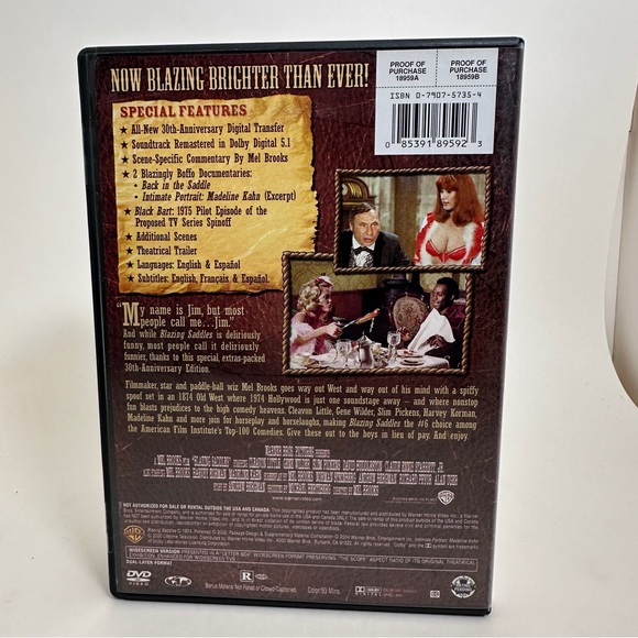 Mel Brooks Blazing Saddles on DVD - Picture 2 of 4